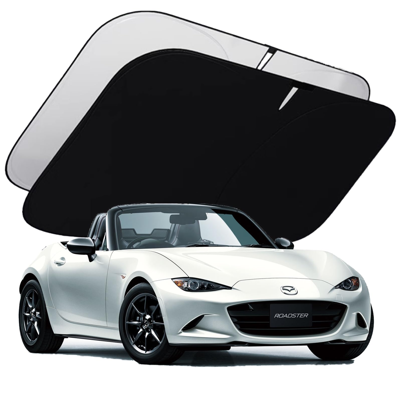 wincar Mazda Roadster Sunshade with Storage Light Blocking and Roadster Accessories Bag, Insulating, Sunshade, чёрный